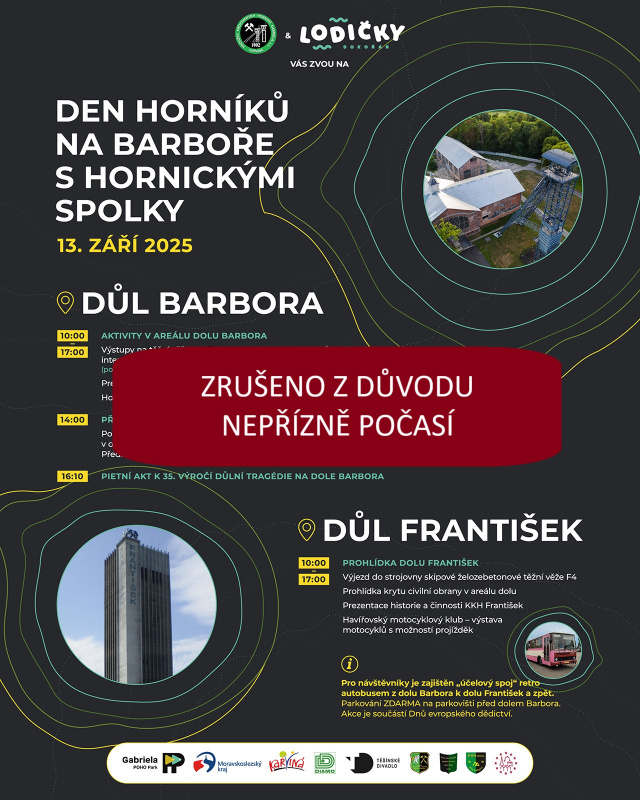 Den horníků na dole Barbora ZRUŠEN